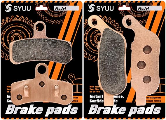 S SYUU Sintered Metal Motorcycle Brake Pads - Front & Rear - Heat Resistant - Compatible with Harley Davidson Dyna FLD Switchback 2012-2016 FXDC Super Glide Custom 2008-2014 FA457F FA458R
