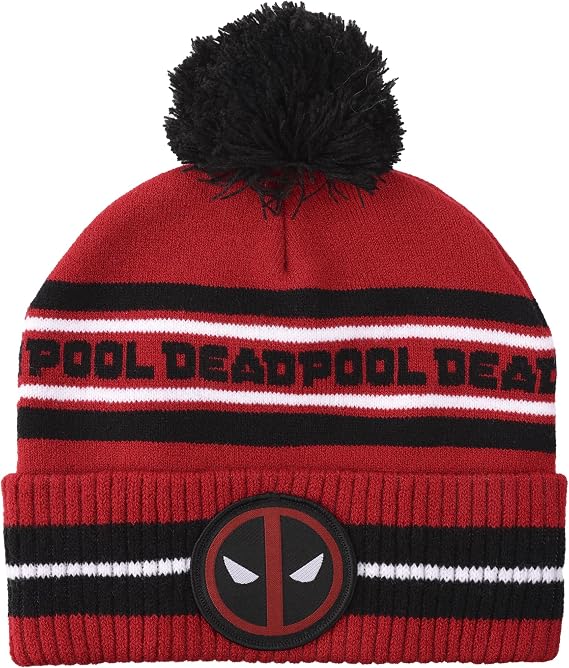 Deadpool Logo Red & Black Cuff Beanie