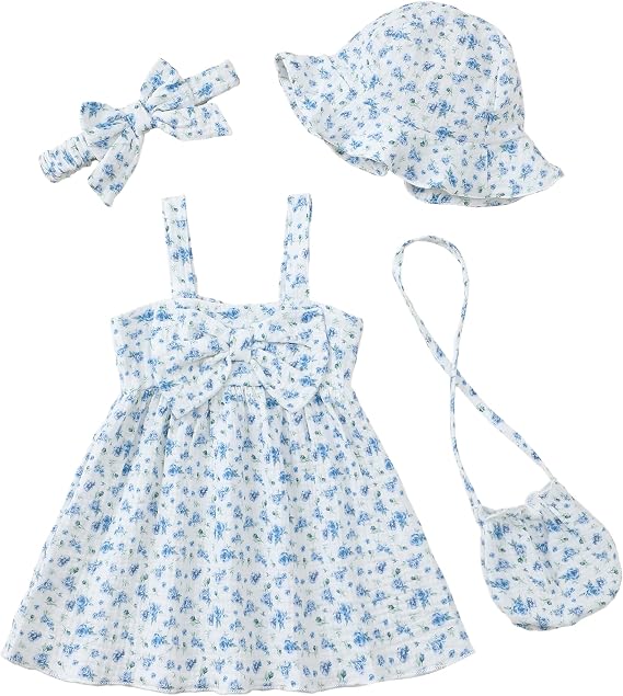 SODLON Toddler Girl Clothes Summer Baby Girls Beach Dresses Outfits 3M-4T