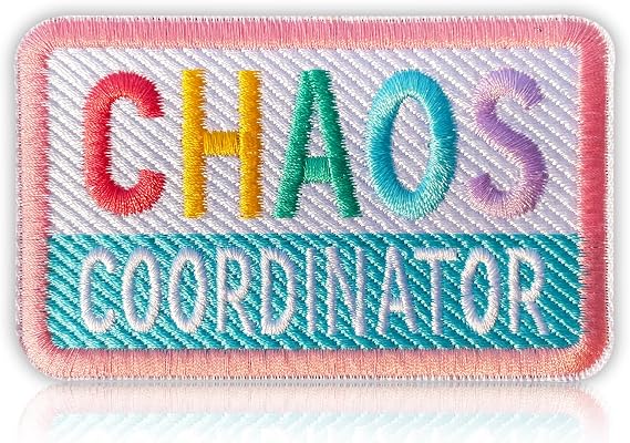 Chaos Coordinator 3 Inches Patch Embroidered Badge Patch Hook and Loop Backing Chaos Coordinator Cute Embroidery Patch for Backpacks, Hats, Bags,Dog Harness, Vests