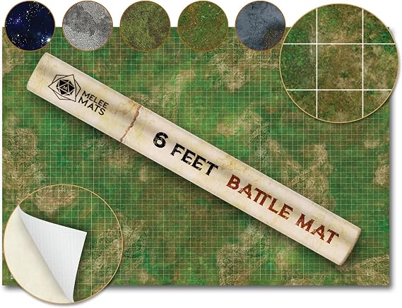 Melee Mats Wargaming Battle Mat, 48"x72" - Terrain for Warhammer 40K, Dungeons and Dragons, Tabletop RPG, Miniatures & Strategy Games - Durable Vinyl Map