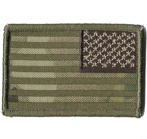2" x 3" Reverse USA Flag - Multicam Tactical Patch