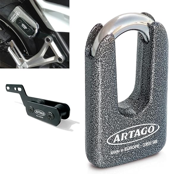 Artago 69T7 Pack Anti-Theft Disc Lock High Security + Bracket for Honda CB650F and CBR650F, SRA Approved, Sold Secure Gold, ART4