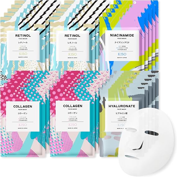 KisoCare Onsen Water Face Mask, Firm Skin 30-Piece Set, Large Capacity, Individually Wrapped, Domestically Produced, No Additives, Face Mask, Suitable for Men, Moisturizing, Beauty