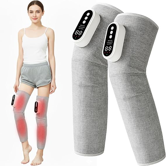 2 Pack Wireless Leg Massager with Heating & Air Compression – Calf Massager with 3 Modes & Intensities for Muscle Relief, Lymphatic Drainage, Adjustable Leg Massager Fits Various Leg Circumstances