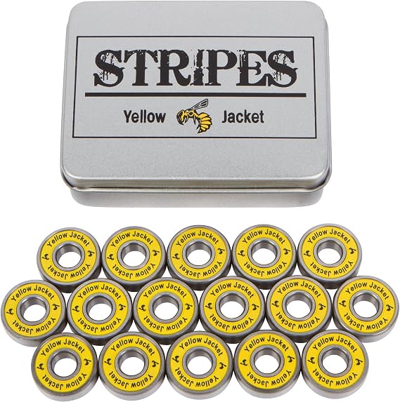 Yellow Jacket Premium Inline Skate Bearings, Roller Skate Bearings, 608, ABEC (Pack of 16)
