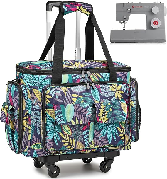 Sewing Machine Case with Wheels, Rolling Sewing Machine Tote Bag