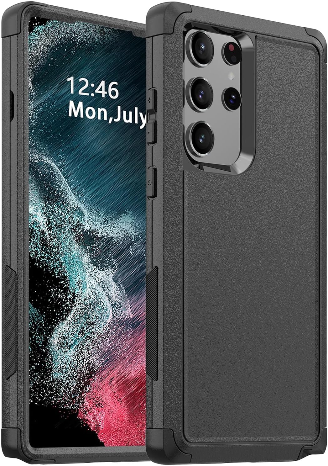 for Samsung Galaxy S22 Ultra Case,Shockproof Dropproof Galaxy S22 Ultra Case,Rugged Heavy Duty Protective for S22 Ultra Case 6.8 Inch Black