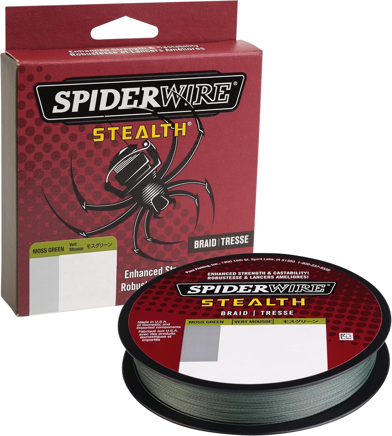 Spider Wire Stealth Braid - Moss Green, 20 lb