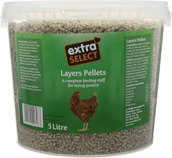 Extra Select Complete Layers Pellets Poultry Feed Tub, 5 Litre