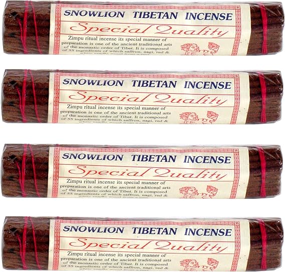 Snow Lion Incense - 30 Sticks per Pack - 7-1/4" Length- sold in 4 packs
