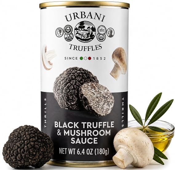 Black Truffle & Mushroom Sauce 6.4oz, Italian for Pasta, Pizza, Meat & Fish