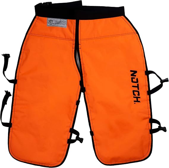 Notch Hi-vis Safety Orange Standard Chainsaw Chaps-Class B, Medium-NCHAPR-M