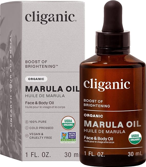 Cliganic Organic Marula Oil, 100% Pure - For Face & Hair | Natural Cold Pressed Unrefined (Packaging May Vary)