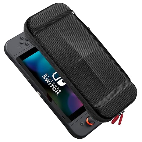 ProCase Nintendo Switch 2 (2025) Slim Carrying Case Hard-Shell Travel Case with 12 Game Card Slots, Protector Accessories -Black