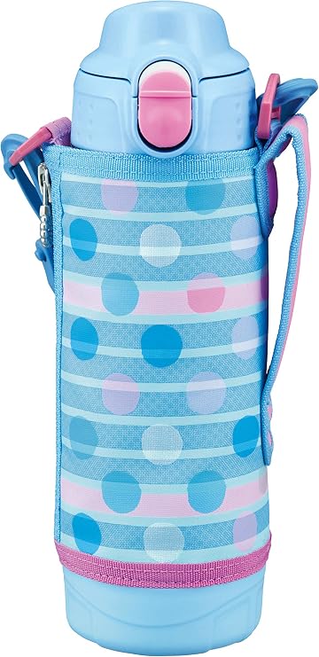 Tiger Water Bottle, 16.9 fl oz (500 ml), Sahara Stainless Steel Bottle, Sports, Direct Drinking Cup, 2-Way Blue Dot MBO-H050AT