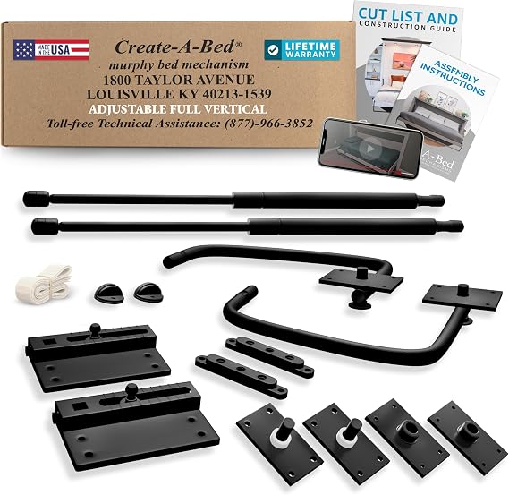 Create-A-Bed Adjustable Full Size Deluxe Murphy Bed Kit Vertical