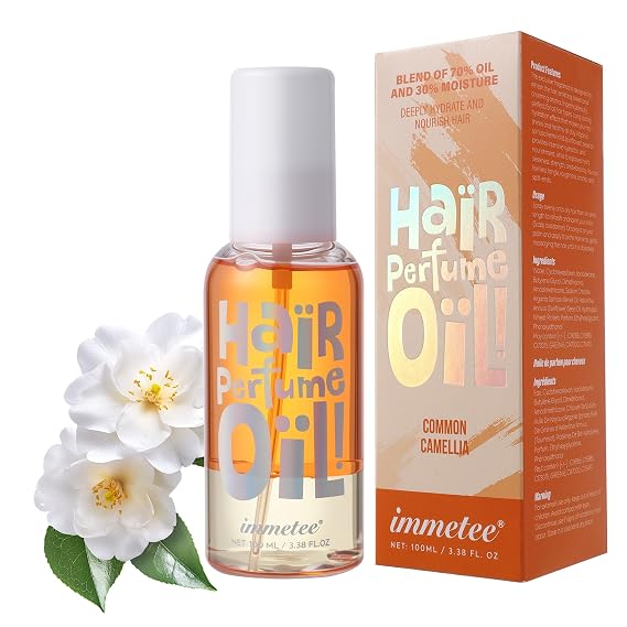 immetee Hair Perfume Oil, Floral Hair Perfume Spray, Long-lasting Fragrance. 100ml (100ml, COMMON CAMELLIA)