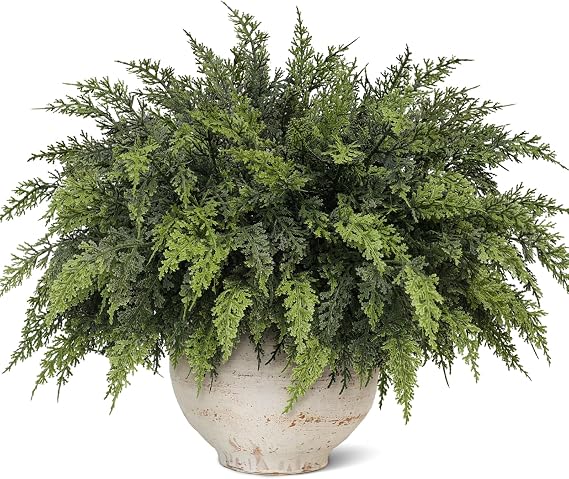 12 Pcs 18"Artificial Lifelike Touch Christmas Cedar Branches for Vase Decor