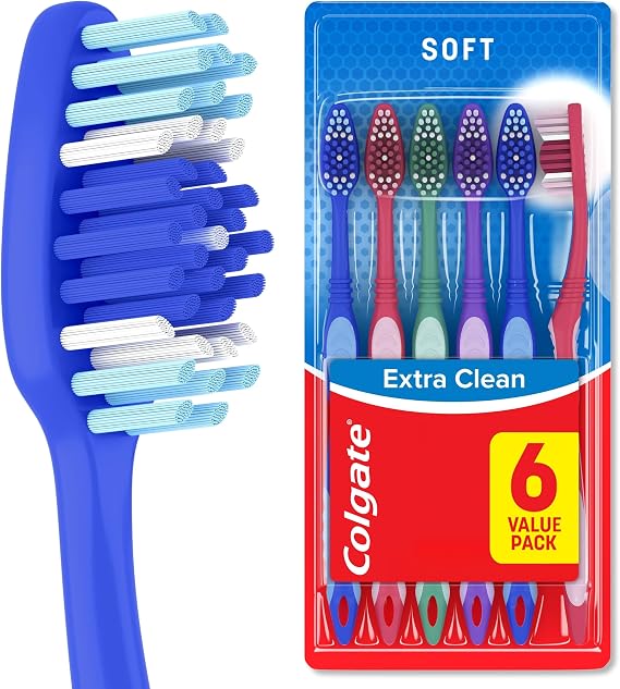 Colgate Extra Clean Adult Toothbrush Soft Value Pack of 6