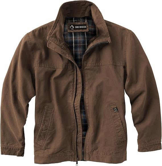 DRI DUCK Maverick Men's Cotton Canvas Hoodless Work Jacket, 5028, Small, Field Khaki