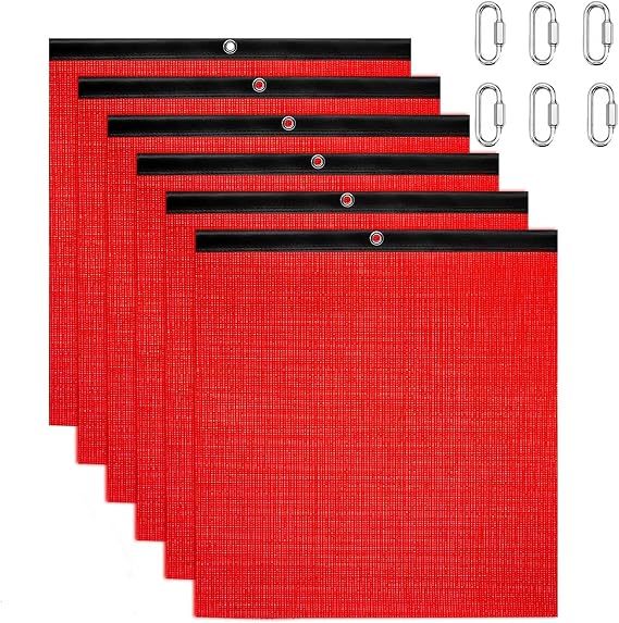6 PCS Red Safety Flag for Truck with Wire Loop,18 x 18 Inch Mesh Warning Flags Trailer Warning Sign Mesh Red Banner Caution Flag for Trucks,Trailer,Oversize Load for Trucks