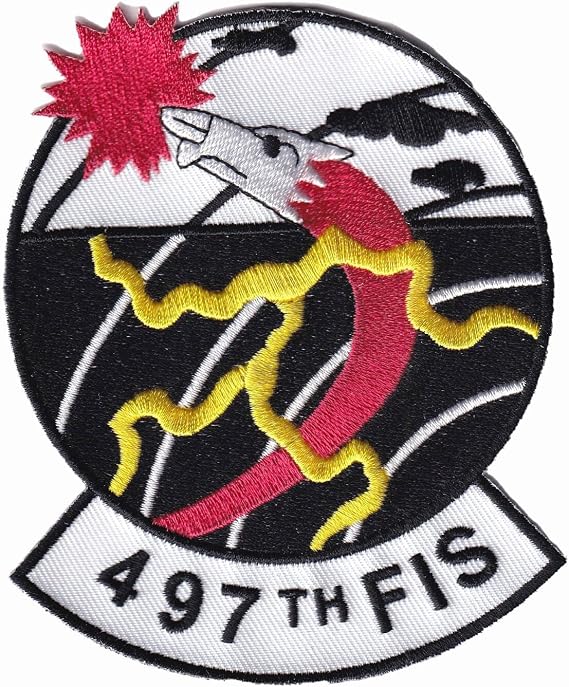 497th Fighter Interceptor Squadron Patch 4.5 Inch, Sew On, Cold War Air Defense Command Heritage Patch Veteran Owned