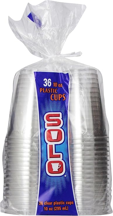 Solo Clear 10 Ounce Plastic Cups, 36 Count