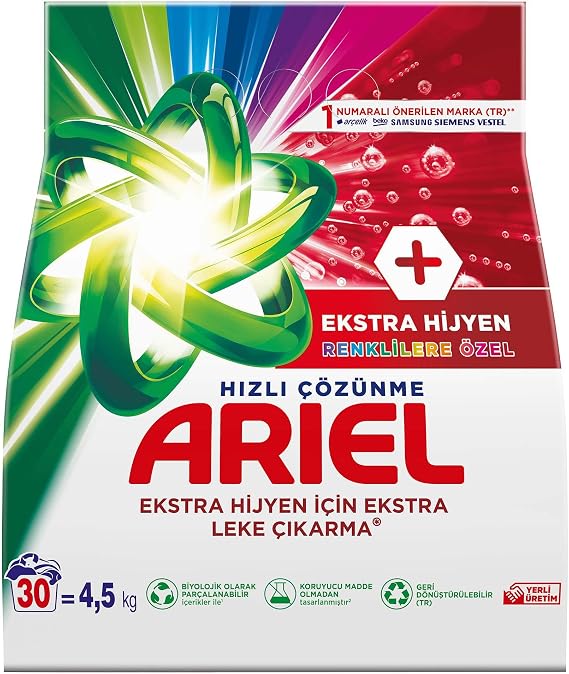 Ariel Renklilere Özel Extra Hijyen 4.5 kg Toz Çamaşır Deterjanı