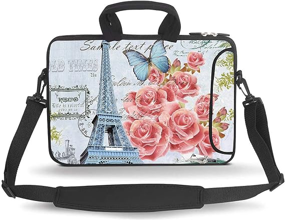 Messenger Bag Carrying Case Sleeve with Handle Accessory Pocket Fits Laptops/Notebook/ebooks/tablet/ipad (Tower Flower, 13-13.3 inch)