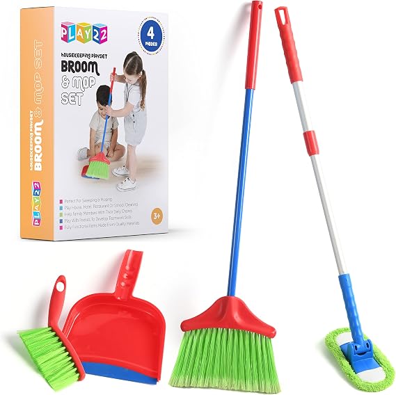 Play22 Kids Cleaning Set 4 Piece Toy Cleaning Set for Toddler Girl & Boy