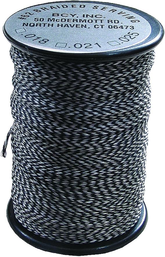 BCY 62 Braided Center Serving Black/White .018 100 yds.