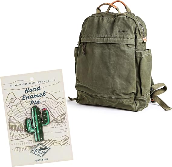 GOOTIUM Canvas Backpack x Cactus Enamel Pin