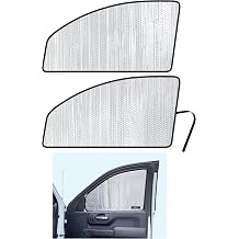 Side Window Front Seat Sunshade Custom Fit for 2019 2020 2021 GMC Sierra 1500 2500 3500 SLT, AT4, Denali Pickup 4Dr 4Door Double Cab Crew Cab, UV Reflector Sun Protection Accessories (Set of 2)