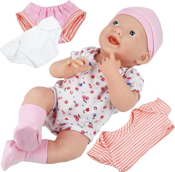 Click N' Play Newborn Baby Doll Clothes and Diaper Changing Set., 16 inches