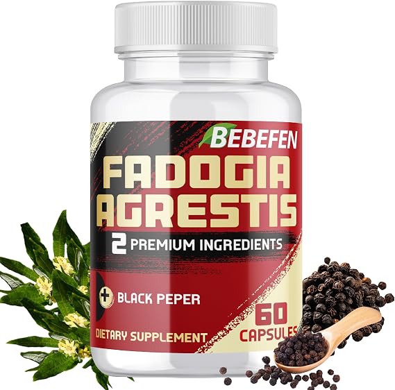 BEBEFEN Fadogia Agrestis - Strength, Drive, Athletic Performance & Muscle Mass - Gluten Free, Non-GMO, Vegan Capsules