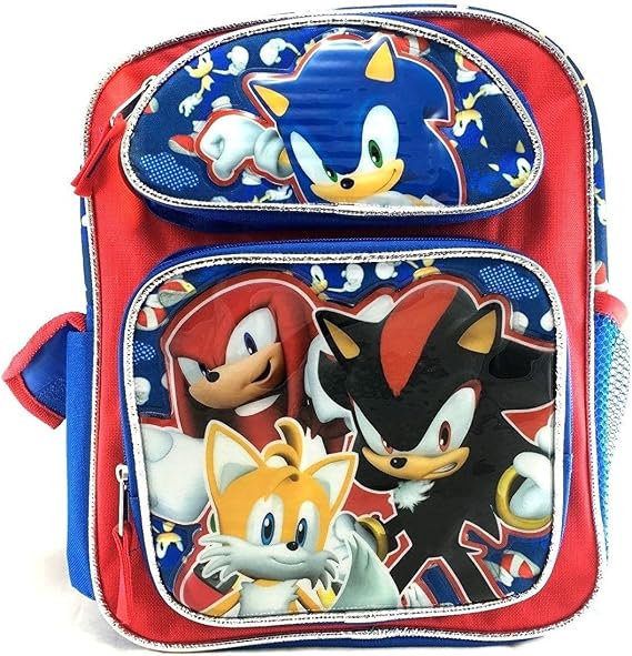 Sonic Team Tail, Shadow, Knuckles 12" Small Backpack
