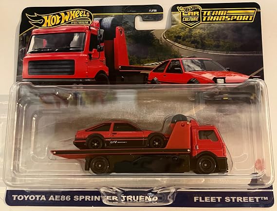 Hot Wheels Premium - Toyota AE86 Sprinter Trueno & Fleet Street - Car Culture - JBM40 - FLF56 - Team Transport #84 - Red - Official Model - Mattel 2025-1:64