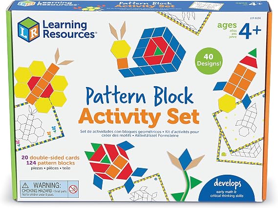 Learning Resources LER6134 Pattern Block Activity Set, 124 Pieces, Plastic, Authentic