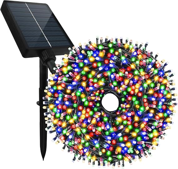 Tcamp 164FT 500 LED Solar Christmas Lights Outdoor Waterproof with Remote