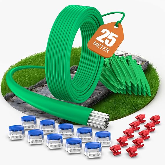 COZCLAM 25m Robot Lawnmower Boundary Wire Kit with Pegs & Connectors