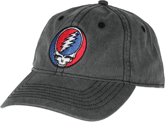 Bioworld Grateful Dead Embroidered Steal Your Face Logo Adjustable Strap Slide Adult Dad Hat Cap OSFM Grey