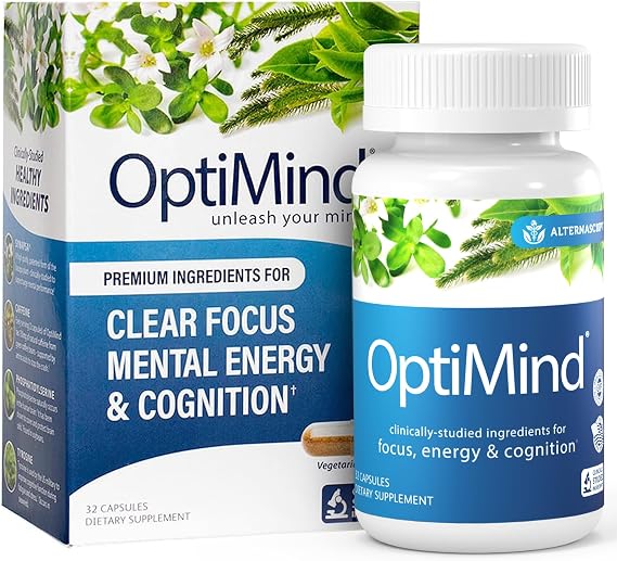 Optimind Nootropic Brain Supplement for Focus, Memory & Energy, 32 Capsules