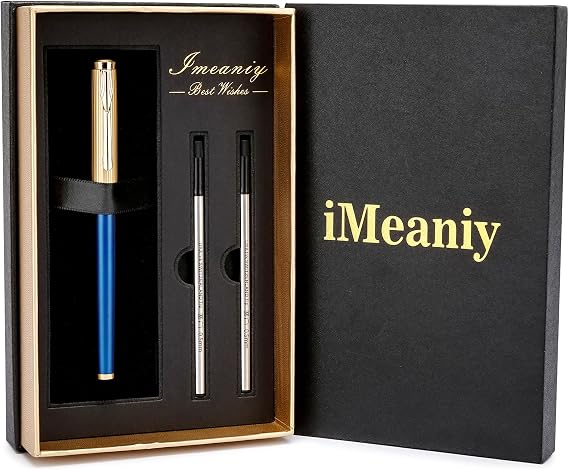 Nice Rollerball Pens with Real 24K Finish- Fancy Roller Ball Point Pens for Writing Journaling Note Taking Signature, Luxury Pen for Men Women Writers Christmas Graduation Gifts