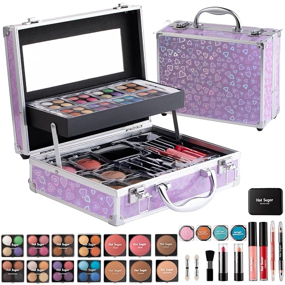 Hot Sugar Makeup Kit Deluxe Starter Gift Set for Teens, Women (Purple Love)