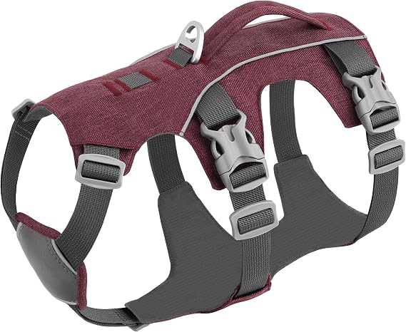 Escape Proof Dog Harness, Full Body Vest with Handle, Maroon S