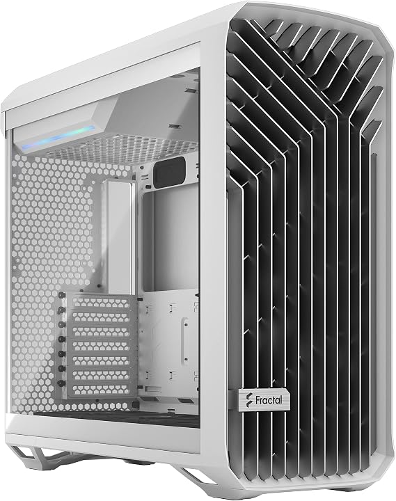 Fractal Design Torrent (White Clear TG) Gaming Case w/Clear Glass Windows, E-ATX/SSI-EEB, 5 Fans, Fan Hub, RGB Strip on PSU Shroud, Front Grille, USB-C