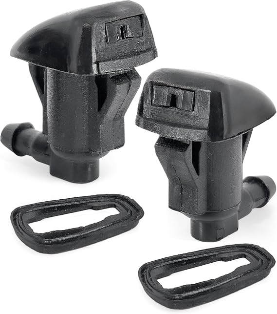 Click&Fit Windscreen Washer Nozzles Compatible with Toyota Corolla 2005-2012, LC Prado 02-09, Avensis 2003-2008, Camry Solara Sienna Tacoma – Screen wash Wiper Spray Jets Replaces 85381AE020, 2-pcs