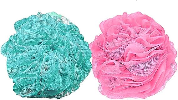 WONKEY - Bath and Shower Fiber, Soft Body Wash Fiber, Mixed Color Bath Pouch Pack of 2