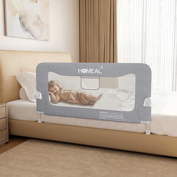 HOMEAL Toddler Bed Rail 47" L26 H